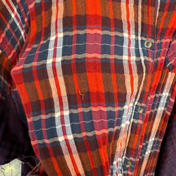 Free People Plaid Oversized Button Down Shirt - Size L - Picture 13 of 16